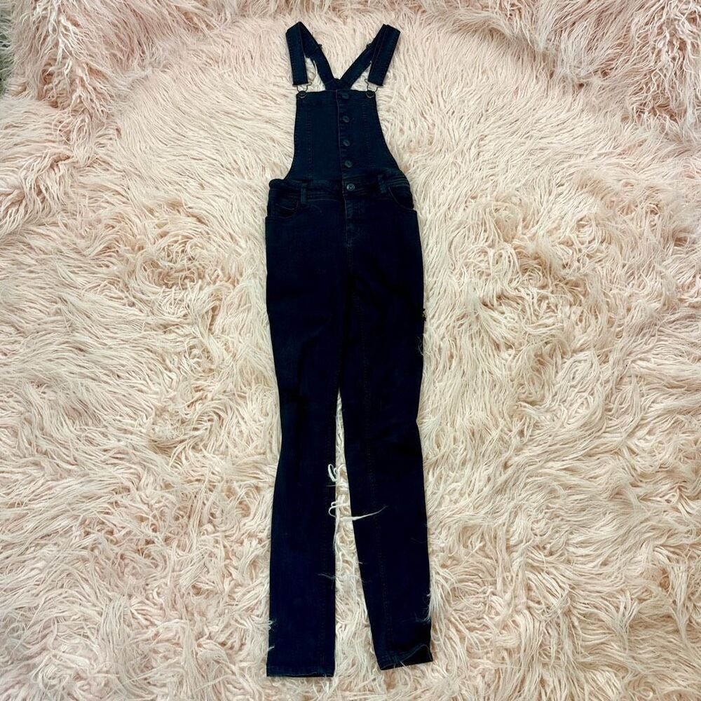 Black Denim Overalls